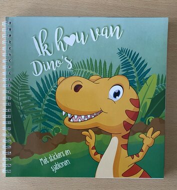 Sticker- en Sjablonenboek: Ik hou van Dino's