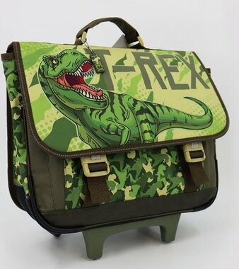 1.Dinosaurus - T-rex - Rugzak trolley - Groot - Groen (31x41x16cm)