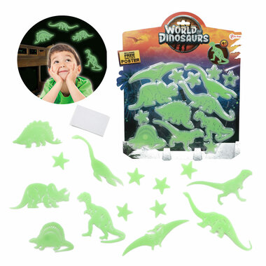 Glow in the dark (wand/muur) Dinosaurus - World of Dinosaurs