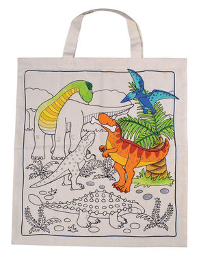 Tas met dino afbeeldingen 38x42 cm (katoen)