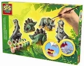 Gipsset & schilderen 4 vers. dino's (SES creatieve)