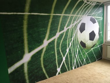 Levering binnen 6-8 dagen: Voetbal Goal XXL Posterbehang - VLIESBEHANG (254 x 368 cm)