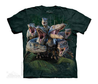 T-shirt Dinosaurus - Raptor Gang - Groen