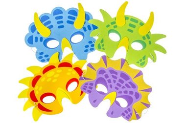 Dinosaurus maskers foam (4x)