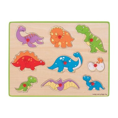 Dinosaurus Vormen/Noppenpuzzel (9 stuks)