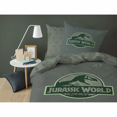 Jurassic World Dekbedovertrek (Groen) (140x200cm)